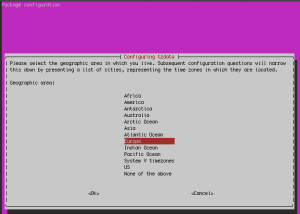 Server timezone configuration wizard